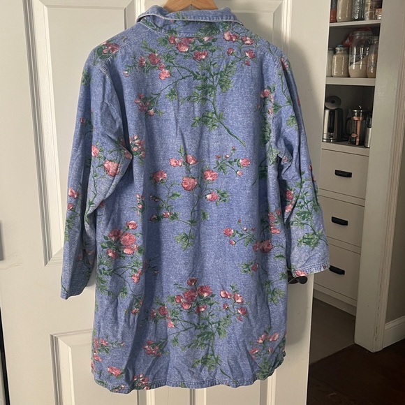 Garnet Hill 100% Cotton Floral Flannel Nightgown Night Shirt Pajamas Sz small - Picture 5 of 5